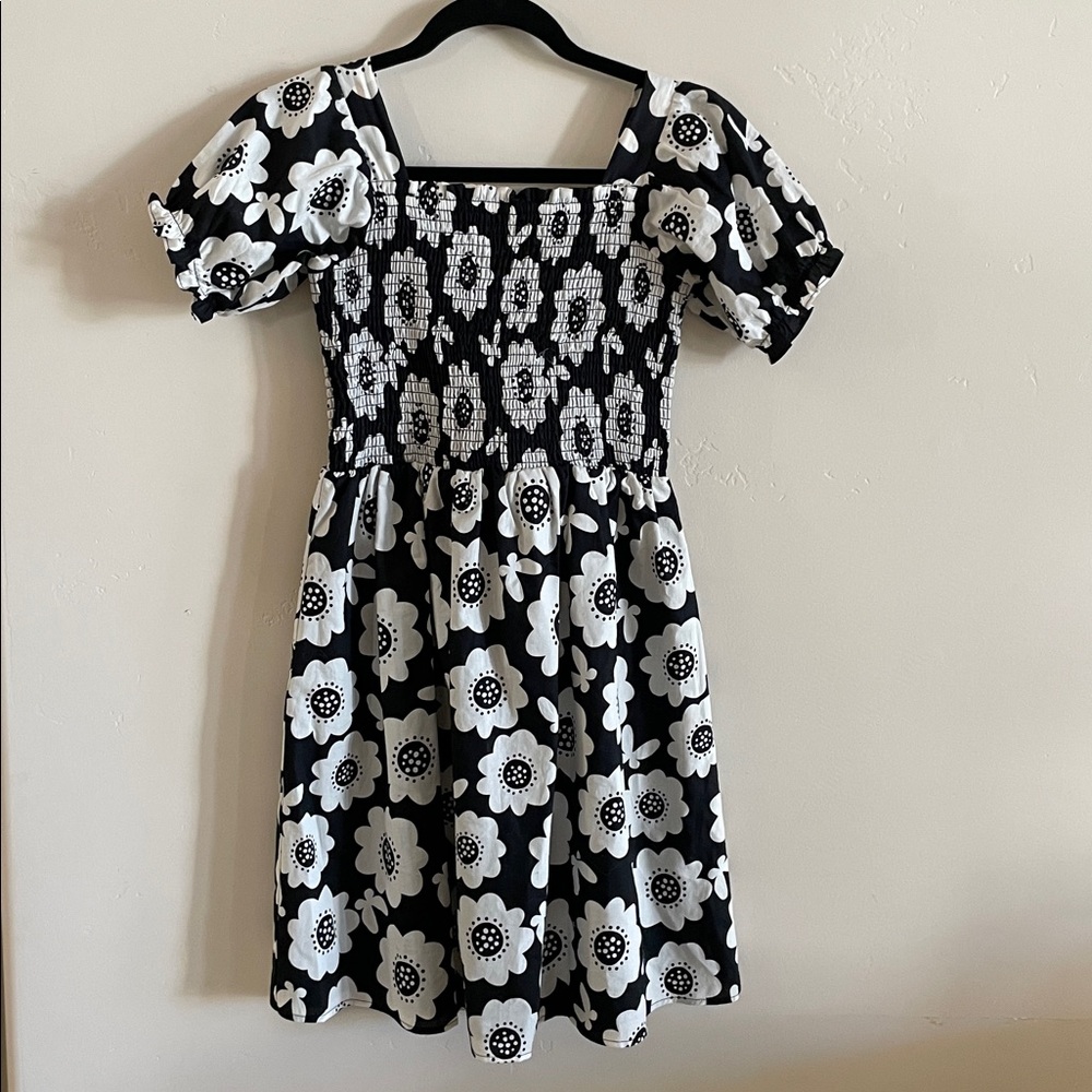 Girls Rare Editions Black and White Floral Dress size 14